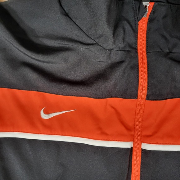 Nike Men's Medium Dri-Fit Black Orange Stripe Full Zip Track Jacket - Picture 4 of 10